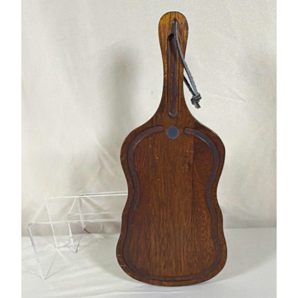 Vintage Norleans Taiwan Wood Guitar Shaped Cutting Cheese Board 14"